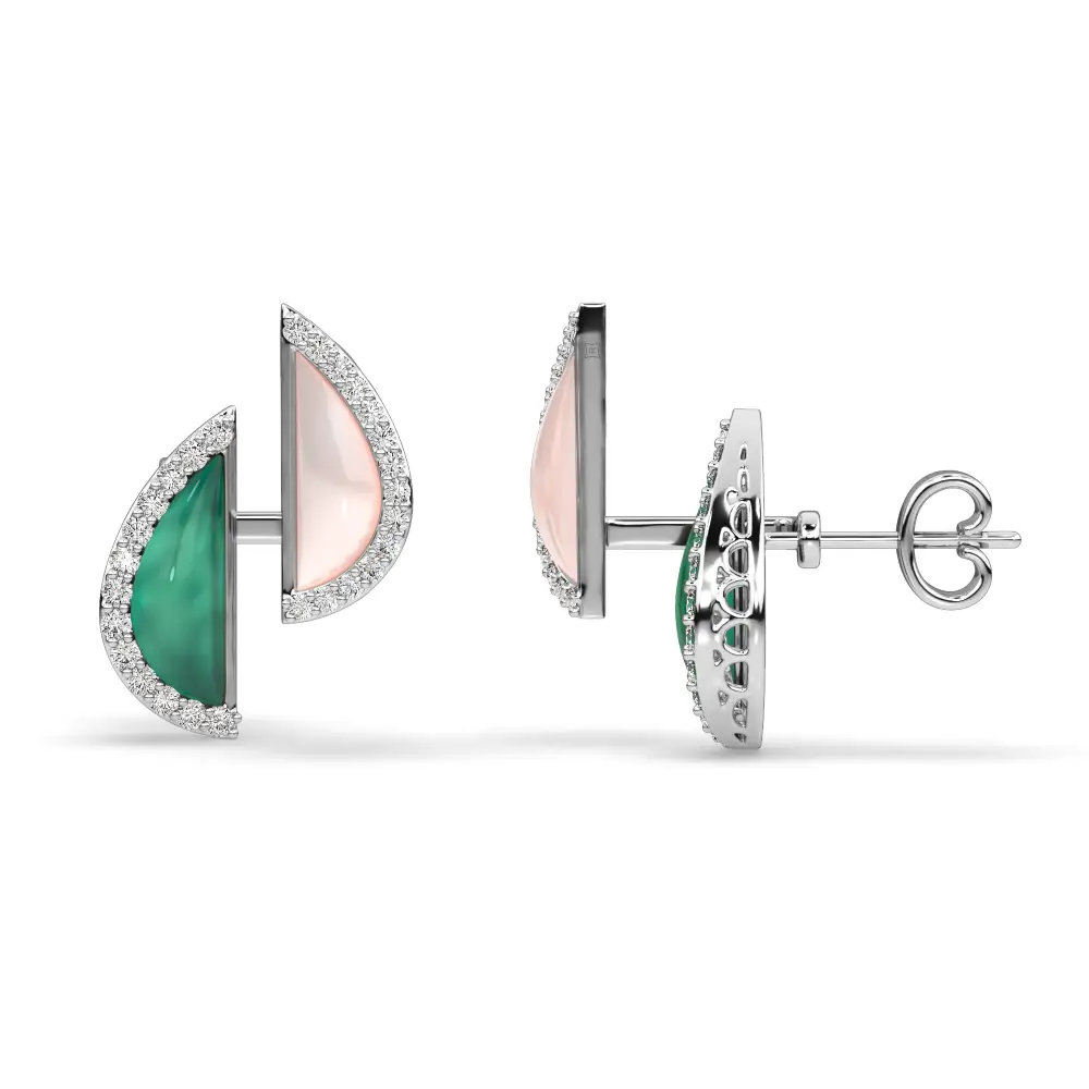 Dual-Tone Diamond Earrings